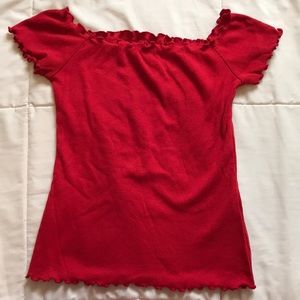 Hollister red off the shoulder top • size small